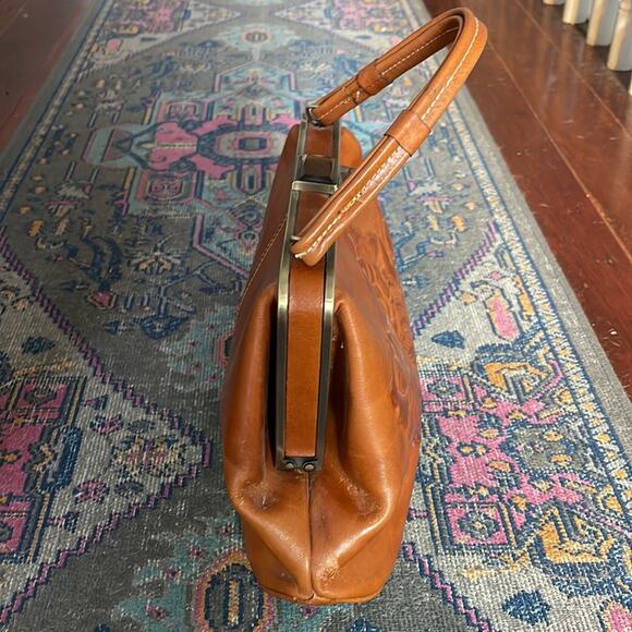 Patricia Nash Macerata tooled leather rose frame bag purse handbag - Picture 7 of 11